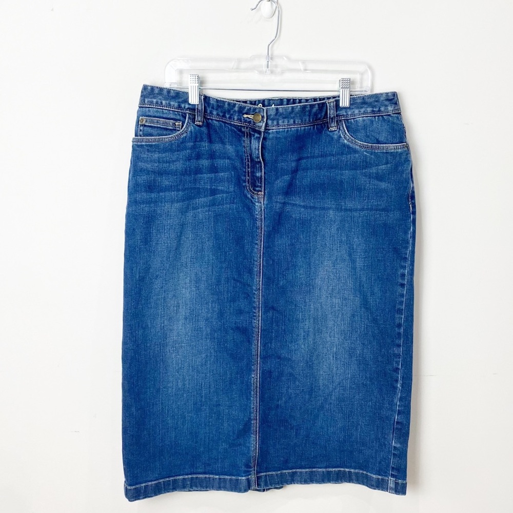Boden Pencil Skirt denim blue jean size 14